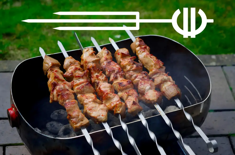 Tepuse grill barbeque 64 cm, model moneda Euro tripla