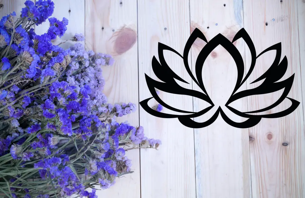 Decoratiune perete metal floare Lotus multiple petale