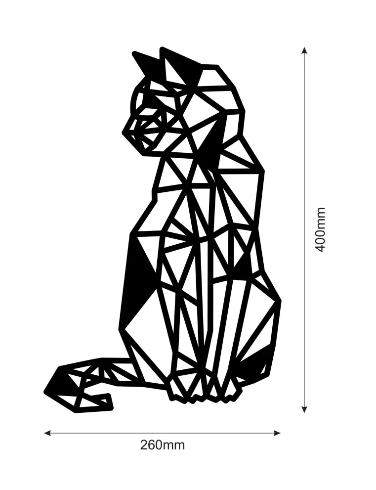 Contur geometric metal pisicuta - model 2