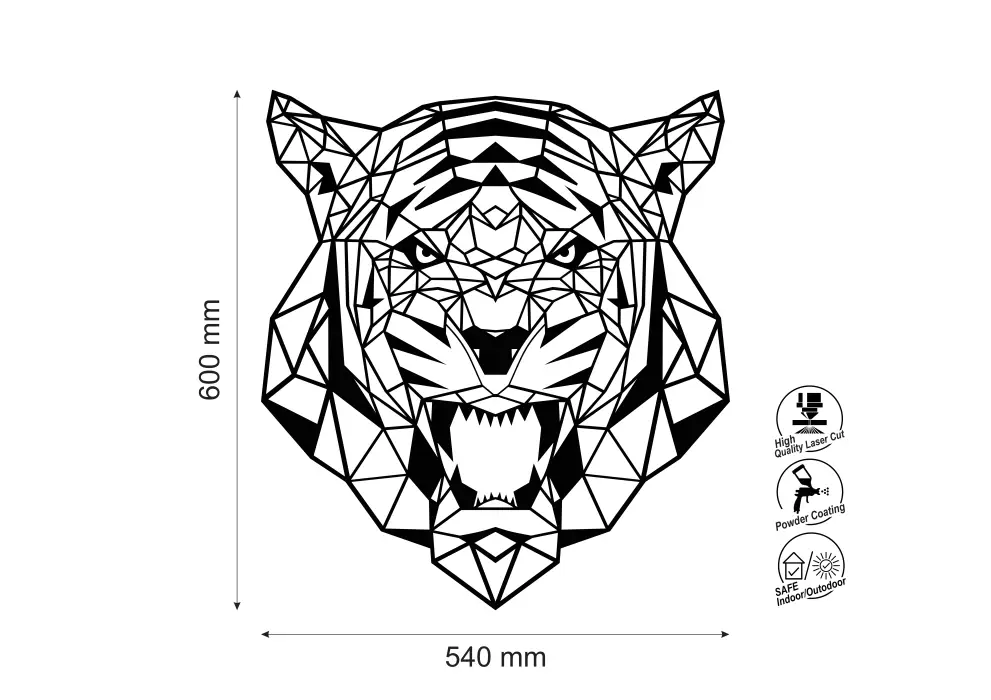 Contur geometric metal cap de tigru
