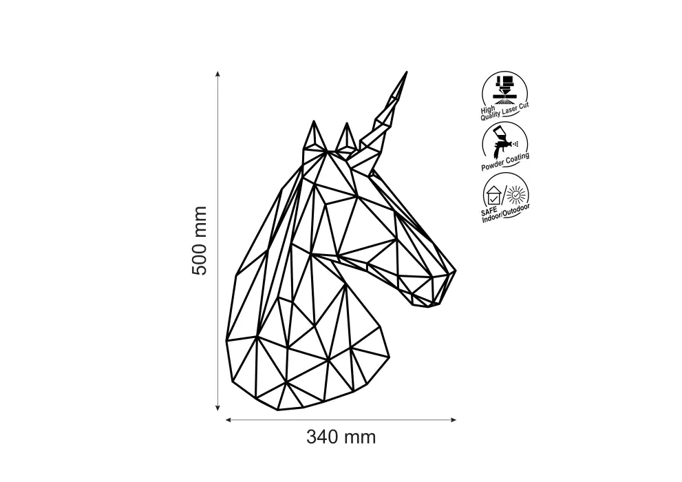 Contur geometric metal unicorn