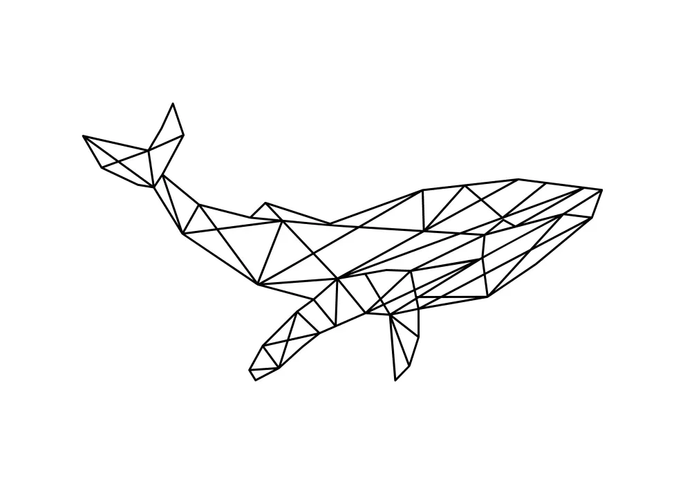 Contur geometric metal balena