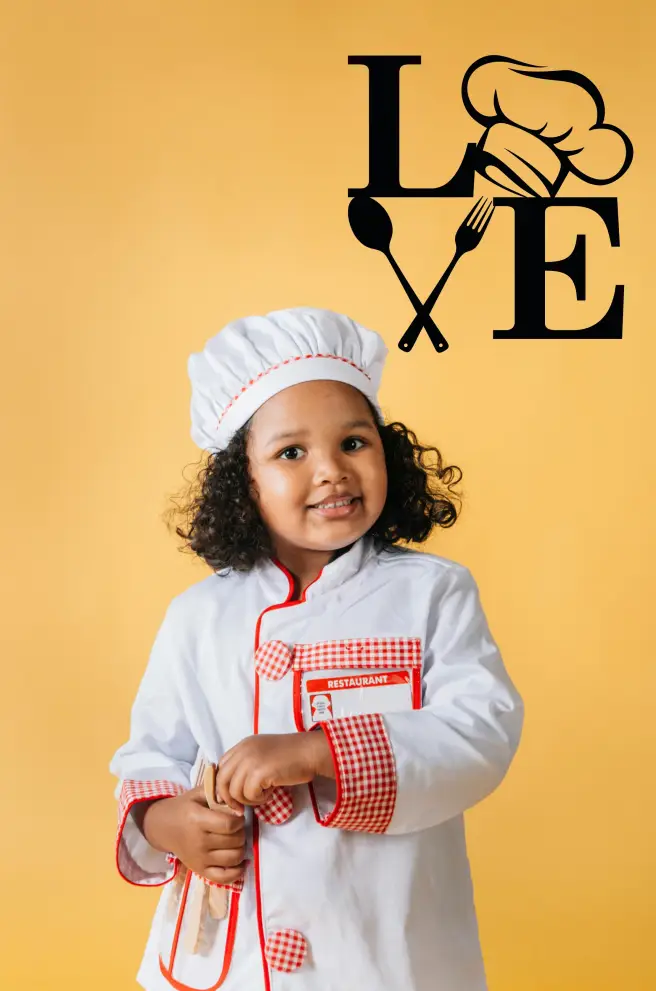 Inscriptie metal Love pentru bucatarie - limba engleza
