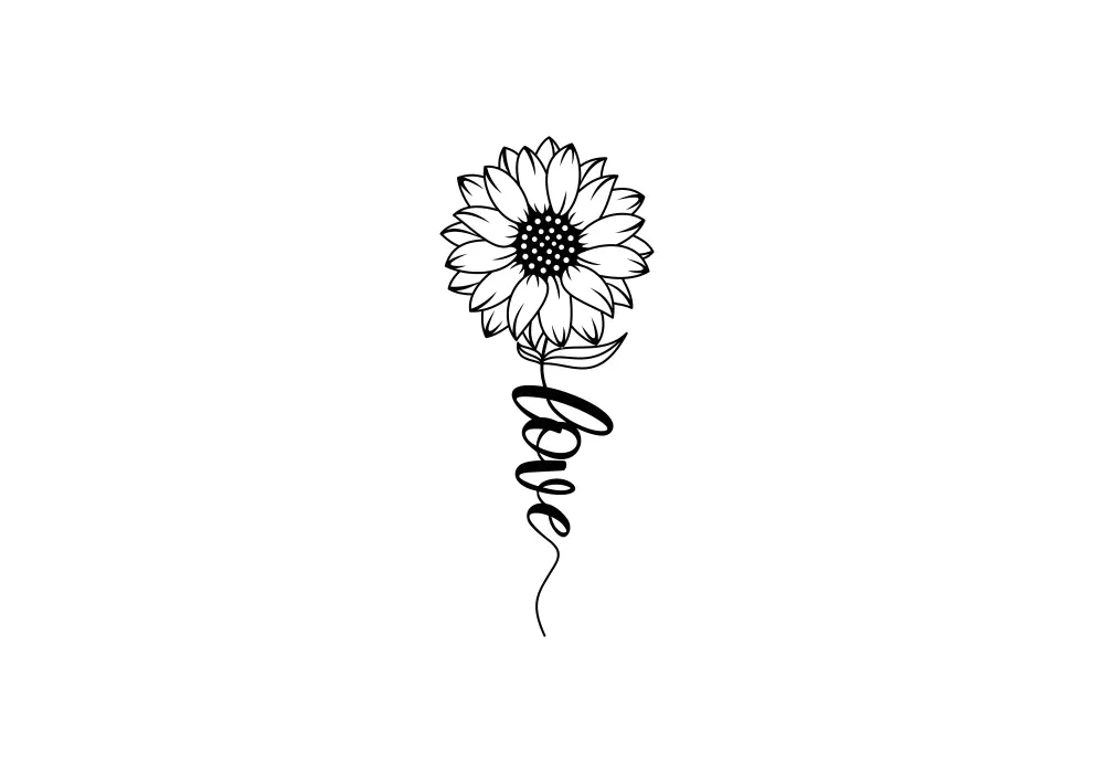 Decoratiune perete metal Sunflower love - limba engleza