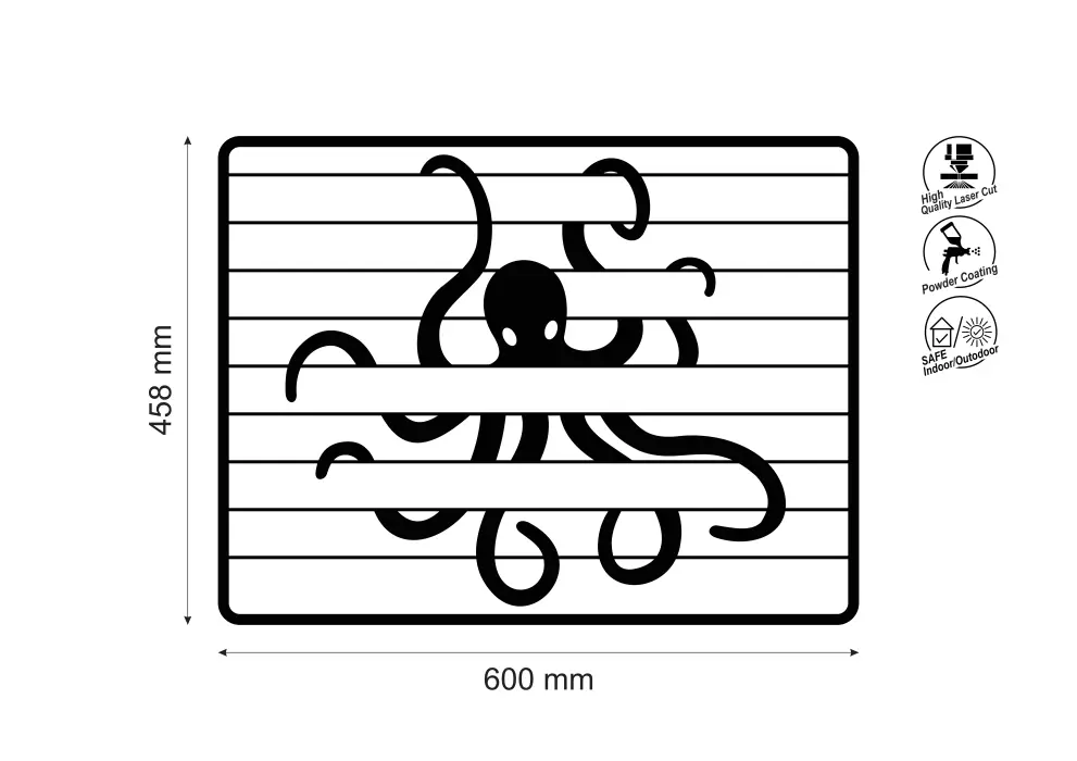 Decoratiune perete metal cu caracatita