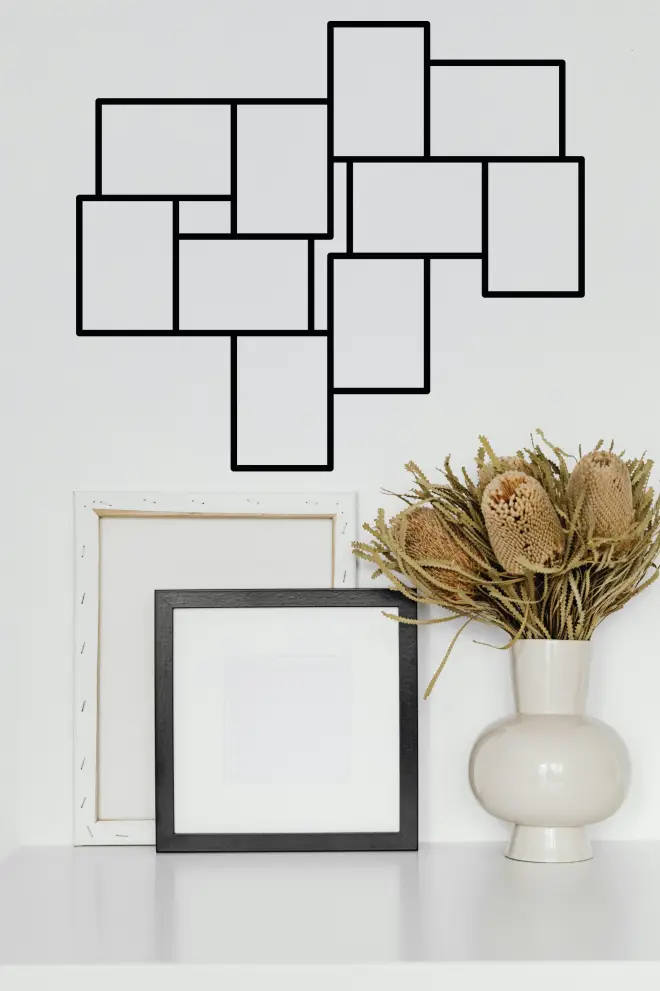 Rama foto metal pentru 10 fotografii asimetrice_2