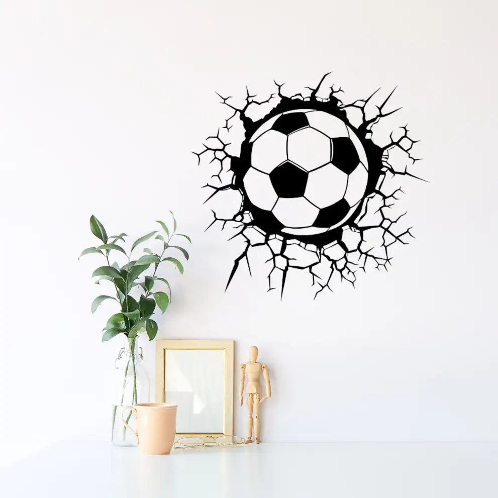 Decoratiune perete metal minge de fotbal
