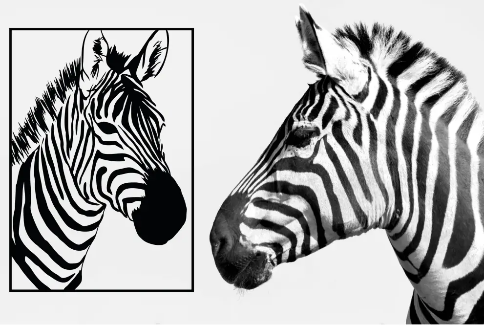 Decoratiune perete metal cap de zebra